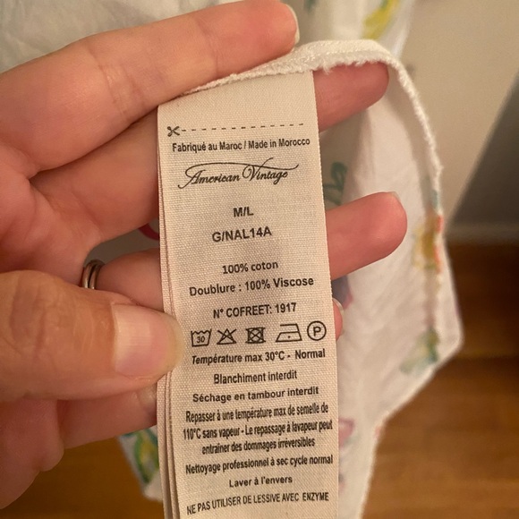 American Vintage White Fruit-Print Sundress with Multicolor Fruit - Picture 4 of 4